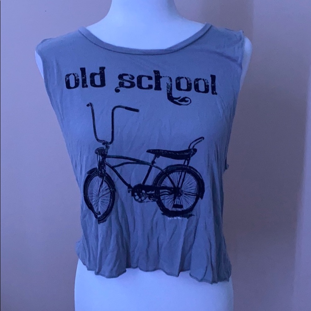 Old school vintage bike grey top 🔥🔥